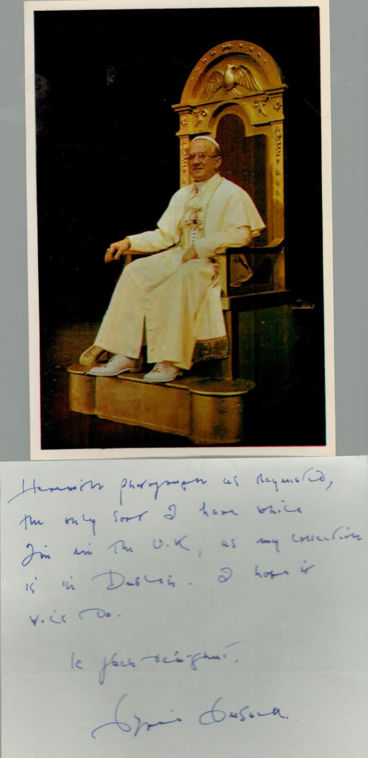 Lot 284: Cyril Cusack Signed Letter and Colour Postcard Irish...