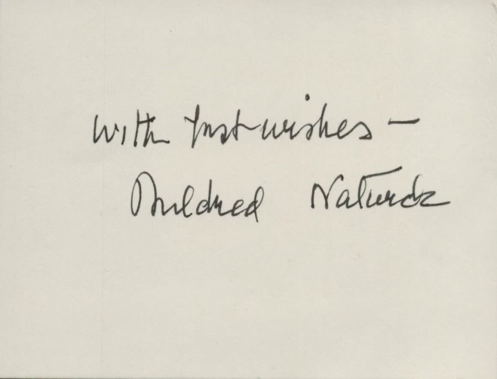 Lot 289: Mildred Natwick Signed Autograph Hollywood Approx. size 4...