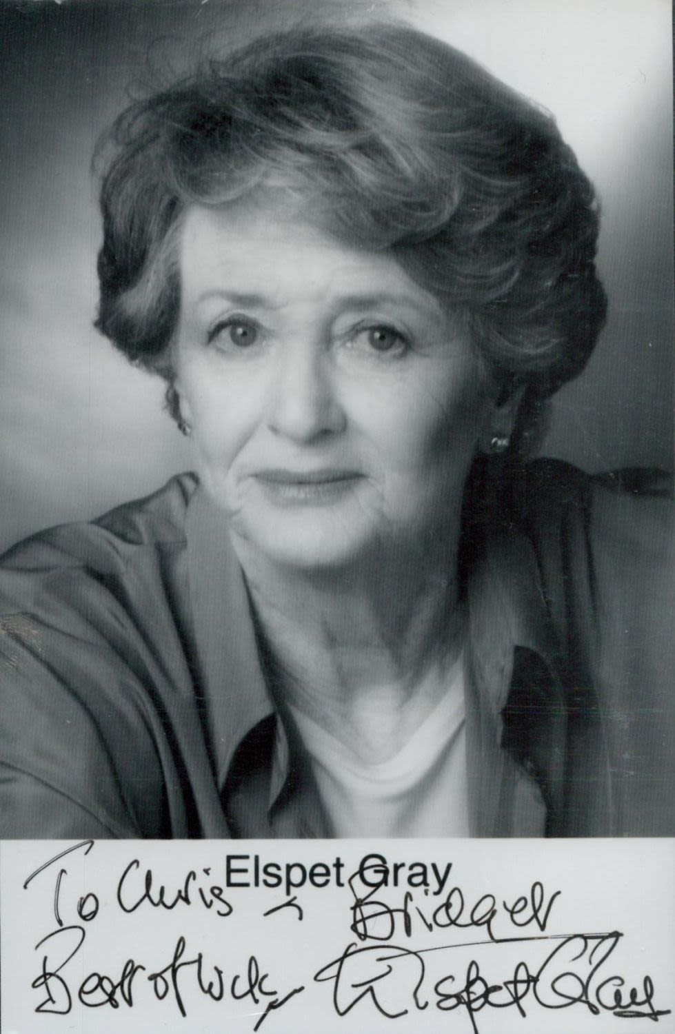 Lot 304: Elspeth Gray Signed Black and White Photo Actress...