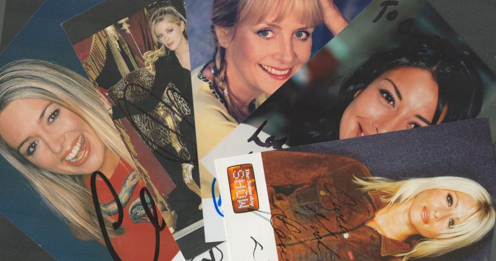 Lot 404: Models and TV Presenters, five signed photos, two...