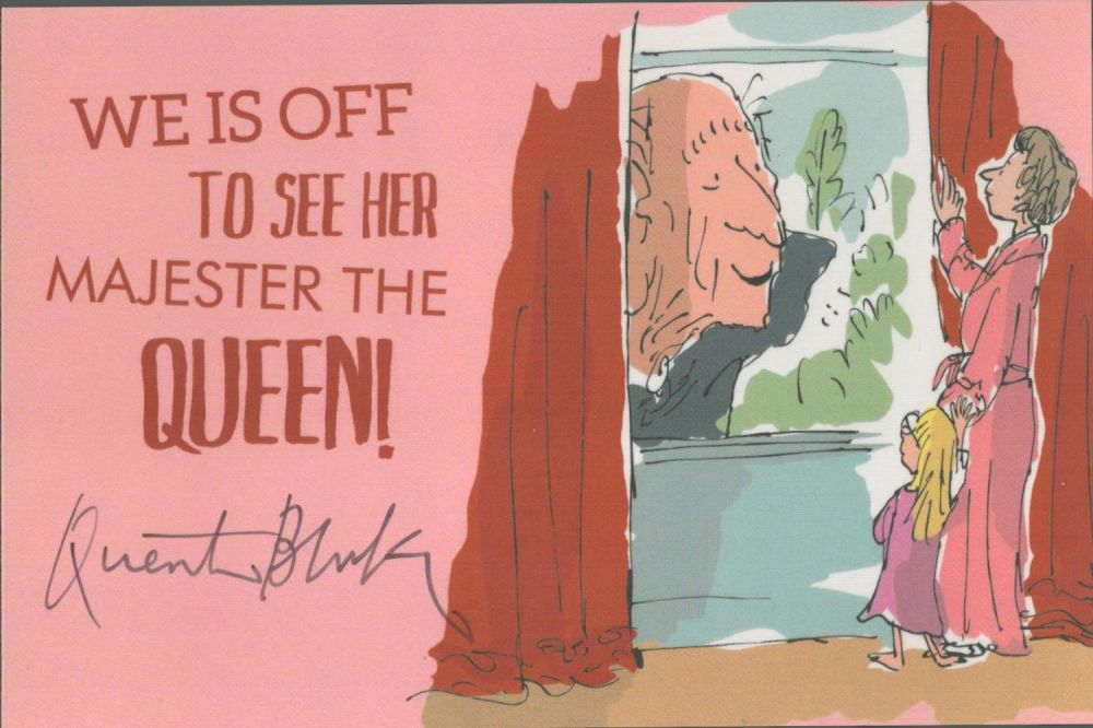 Lot 412: Quentin Blake, an original signed 6x4 official Roald...