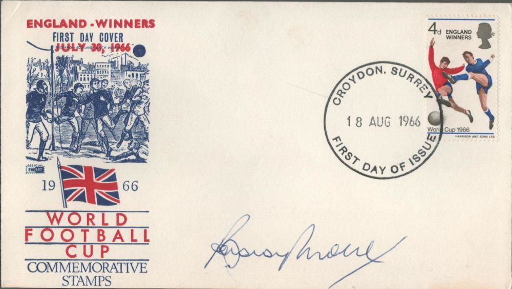 Lot 419: Bobby Moore, a signed World Cup Cover, stamped...