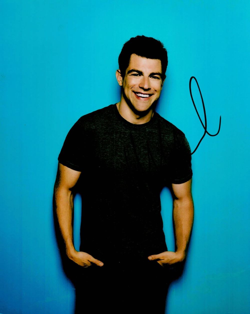 Lot 460: Max Greenfield signed 10x8 inch colour photo. Good...