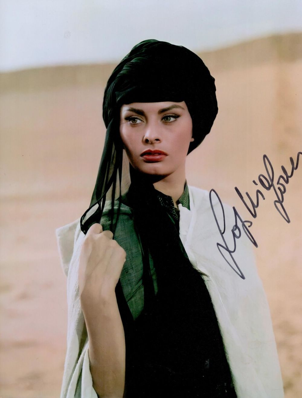 Lot 491: Sophia Loren signed 10x8 inch colour photo. Good...