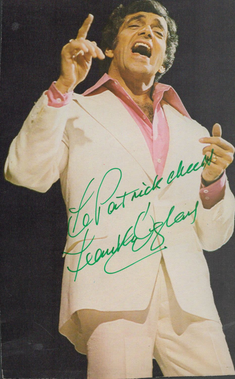 Lot 521: Frankie Vaughan Signed Colour Image on card Approx....
