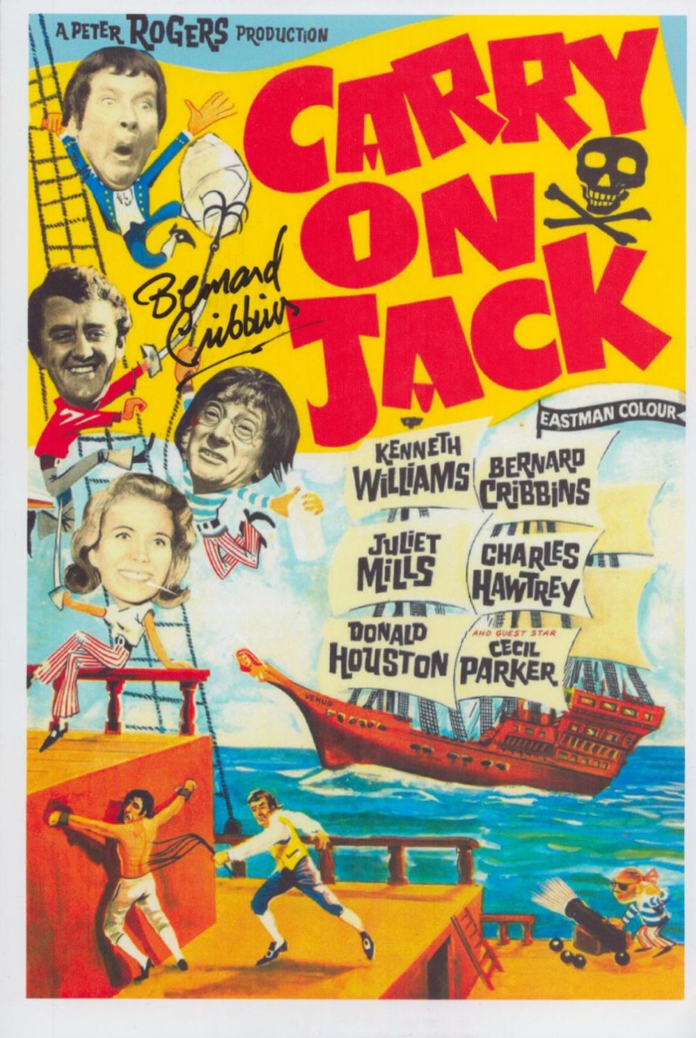 Lot 526: Bernard Cribbins Signed 6x4 Carry On Jack Colour...
