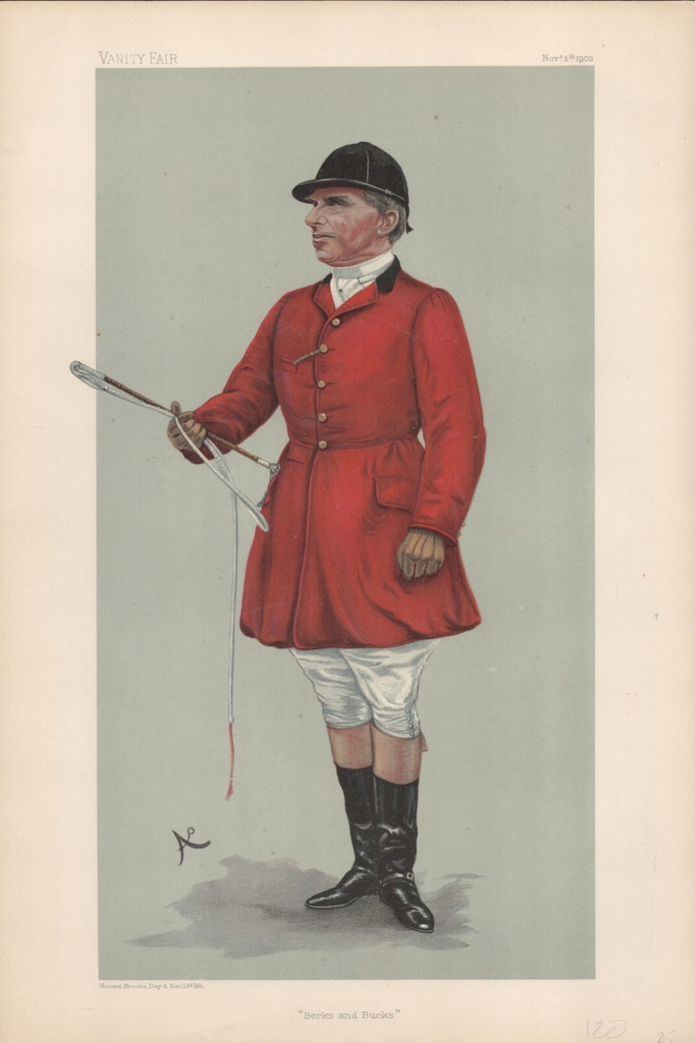 Lot 548: Vanity Fair print titled Berks and Bucks. Subject...