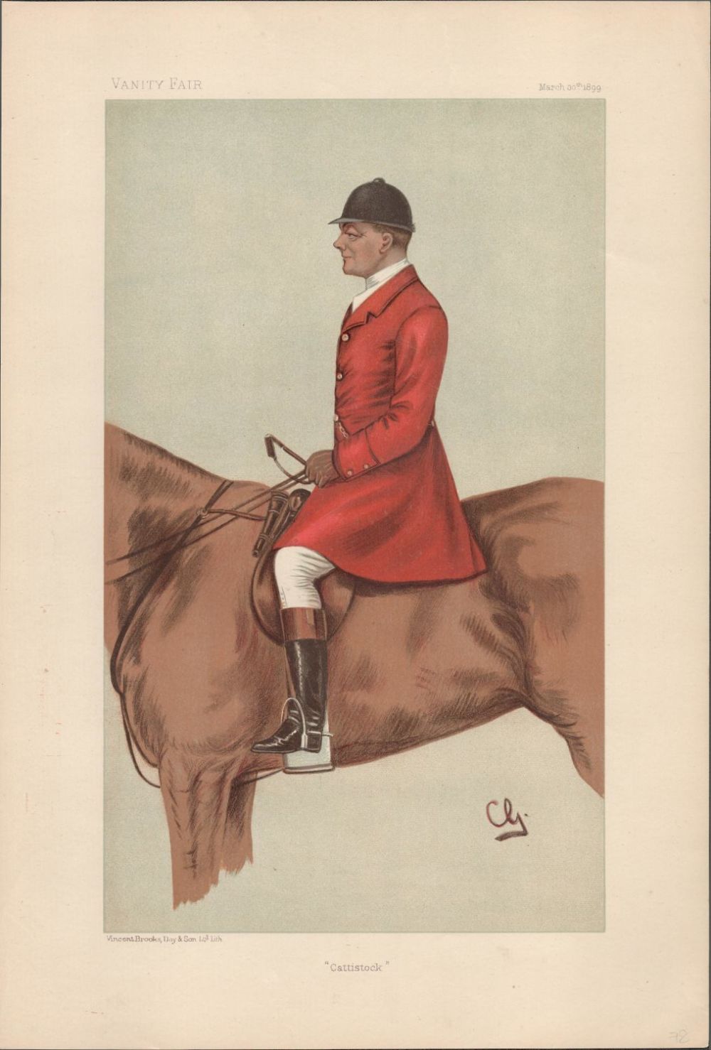 Lot 549: Vanity Fair print titled Cattistoc. Subject John Hargreaves....