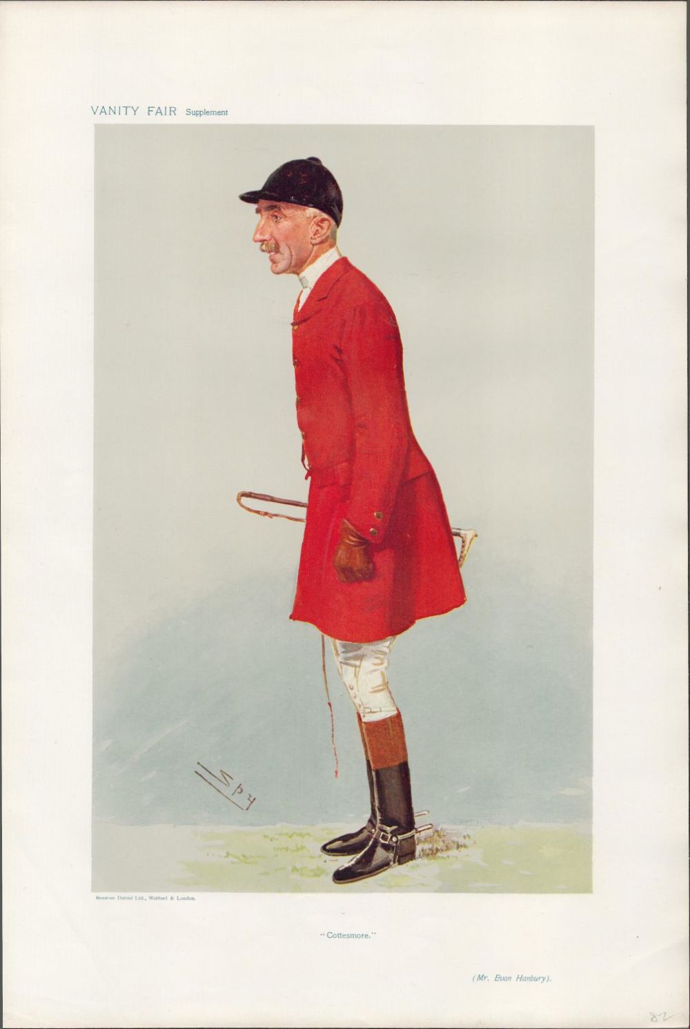 Lot 550: Vanity Fair print titled Cottesmore. Subject Mr Evan...