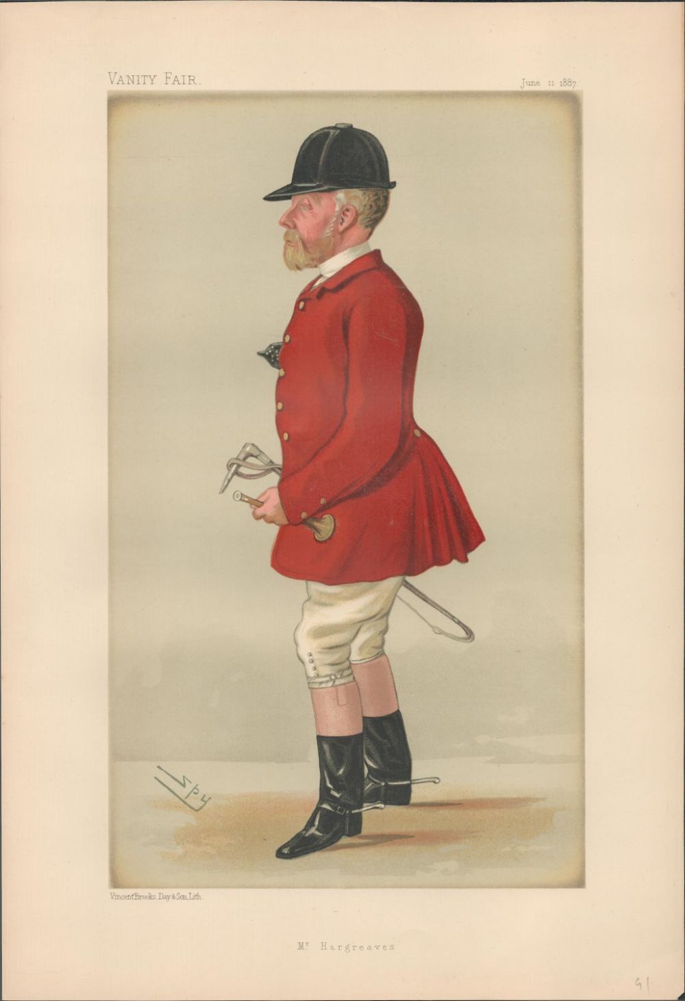 Lot 552: Vanity Fair print titled Mr Hargreaves. Subject Col...