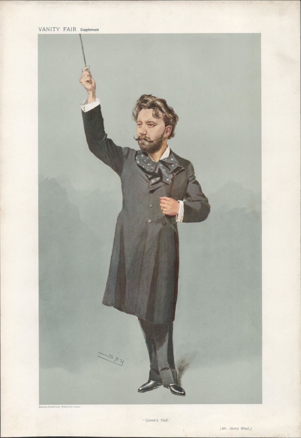 Lot 554: Vanity Fair print titled Queens Hall. Subject Mr...