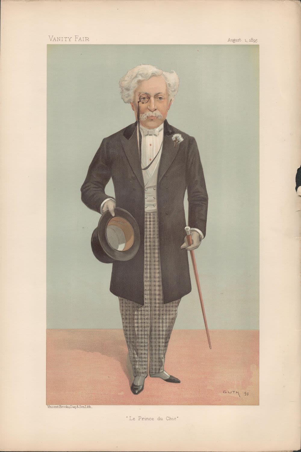 Lot 565: Vanity Fair print titled Le Prince du Chic....