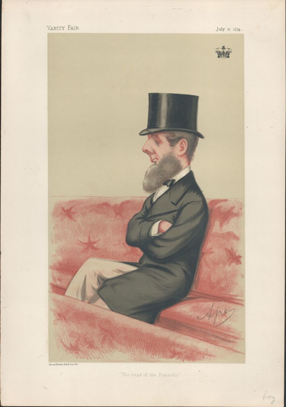 Lot 567: Vanity Fair print titled The Head of the...