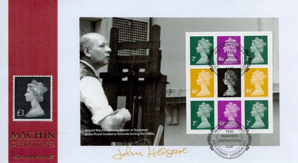 Lot 611: John Hedgecoe signed FDC. (£1)Machin Definitives 40th Anniversary....