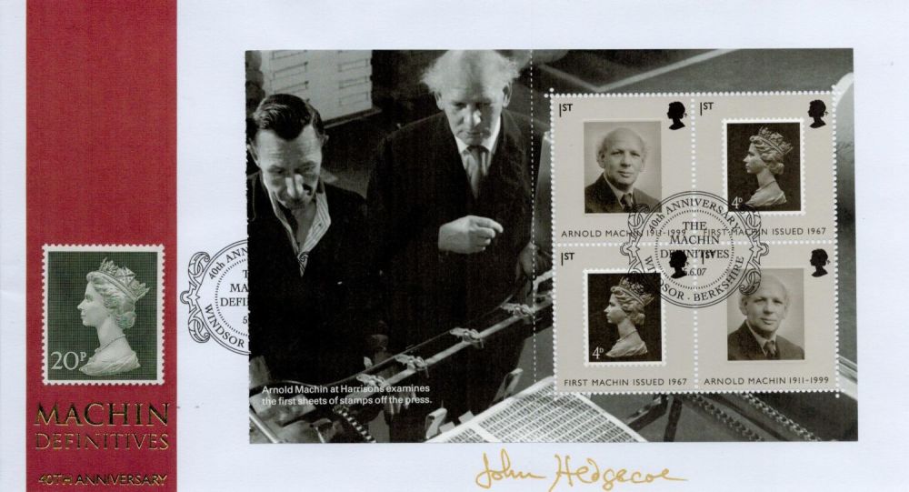 Lot 612: John Hedgecoe signed FDC. (20p) Machin Definitives 40th...