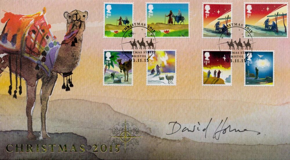 Lot 616: David Holmes signed FDC. Christmas 2015. Double postmarked...