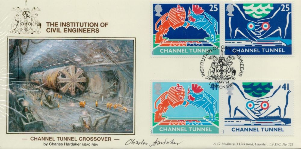 Lot 630: Charles Hardaker signed FDC. The Institution of Civil...