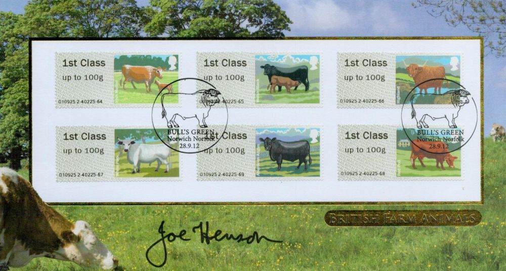 Lot 644: Joe Henson MBE signed FDC. British Farm animals....