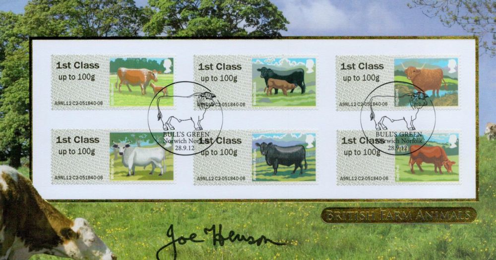 Lot 645: Joe Henson MBE signed FDC. British Farm animals....