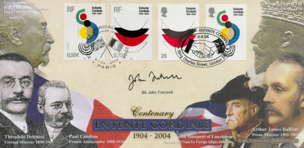 Lot 646: Sir John Fretwell signed FDC. Centenary Entente Cordiale...