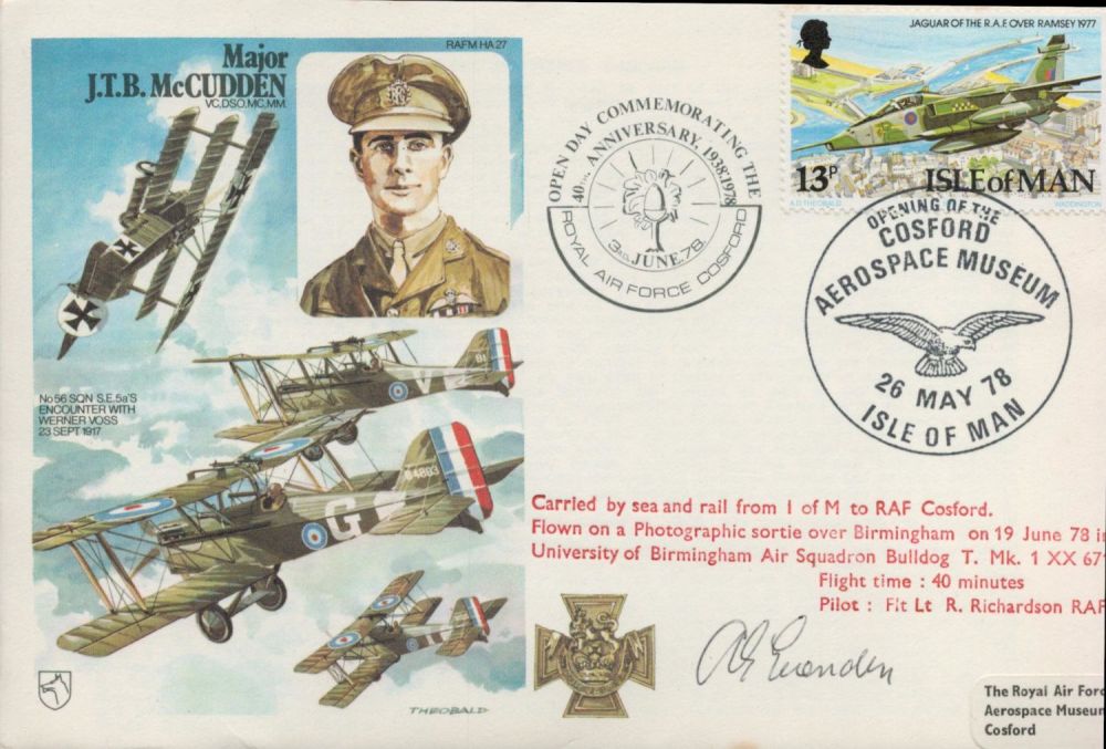 Lot 655: Wg Cdr Bert Evenden Signed Major J. T....