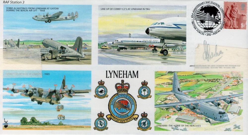 Lot 664: ACM Sir John Cheshire Signed Lyneham FDC With...