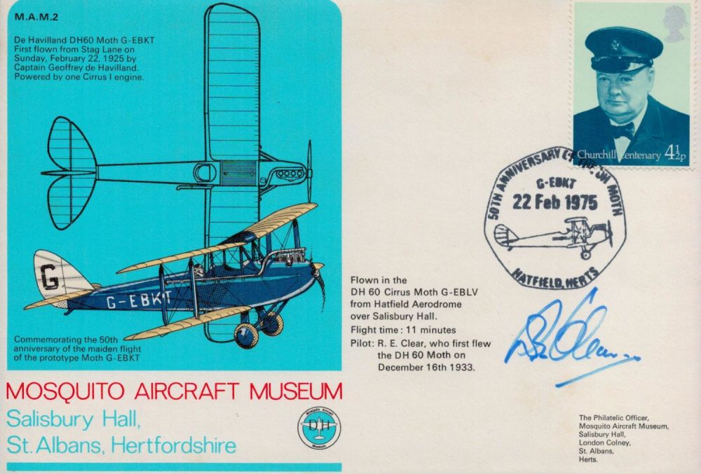 Lot 671: R. E Clear Signed Mosquito Aircraft Museum FDC....
