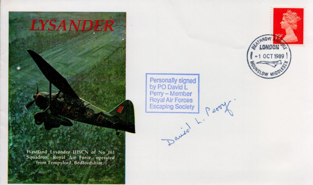 Lot 688: P, O David L Perry Signed Lysander FDC....