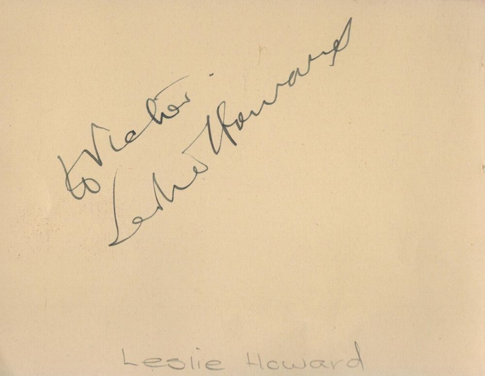 Lot 704: Leslie Howard signature piece. Good condition. All autographed...