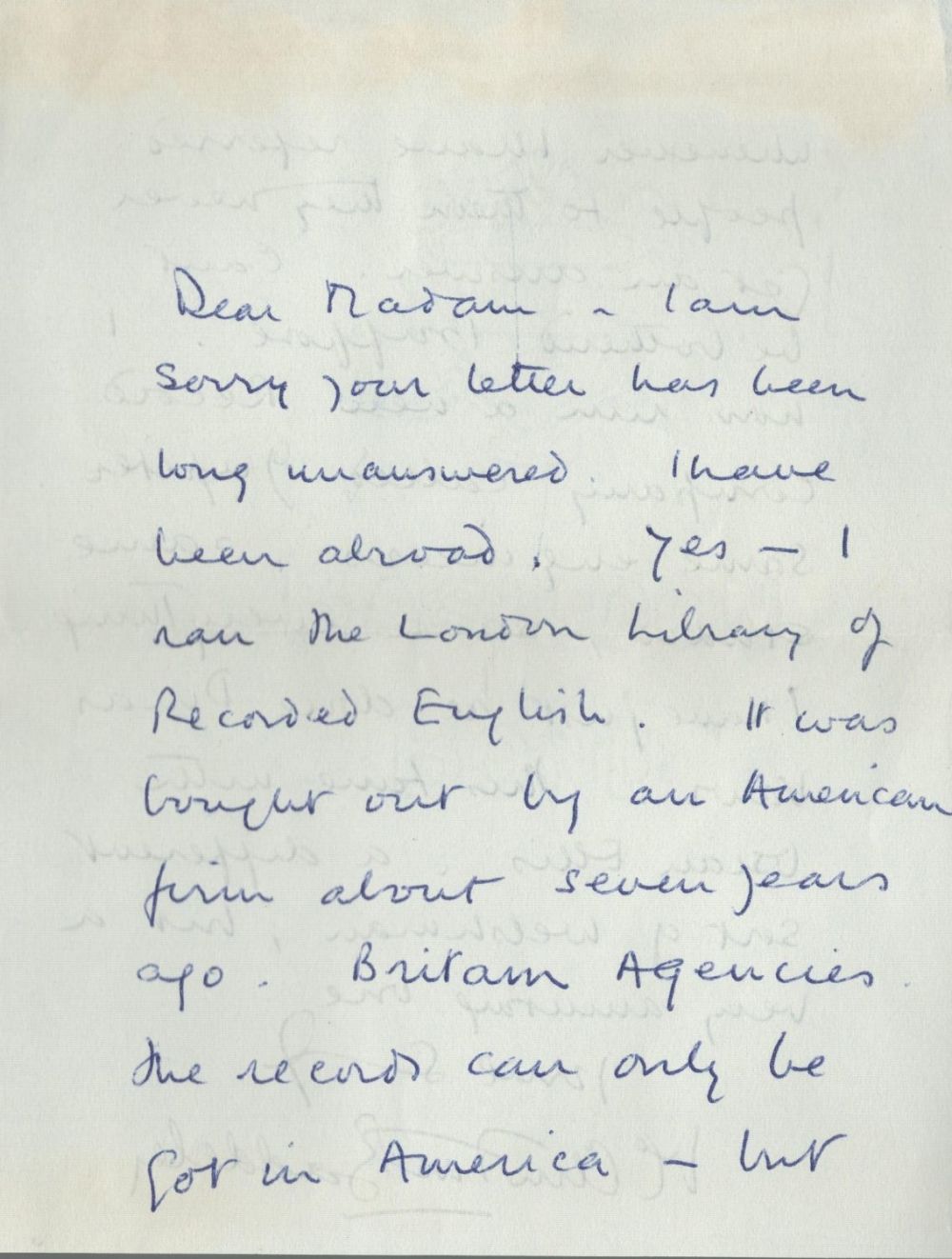 Lot 705: VC Clinton-Baddeley British playwright ALS. Good condition. All...
