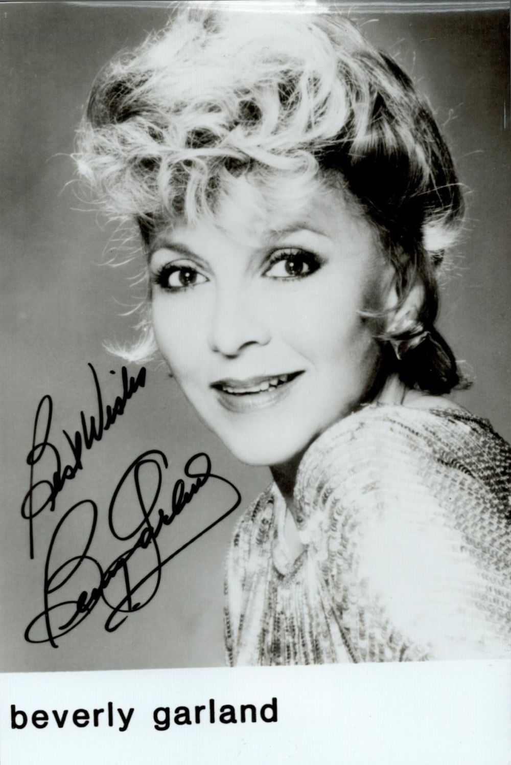 Lot 733: Beverly Garland signed 6x4 inch black and white...