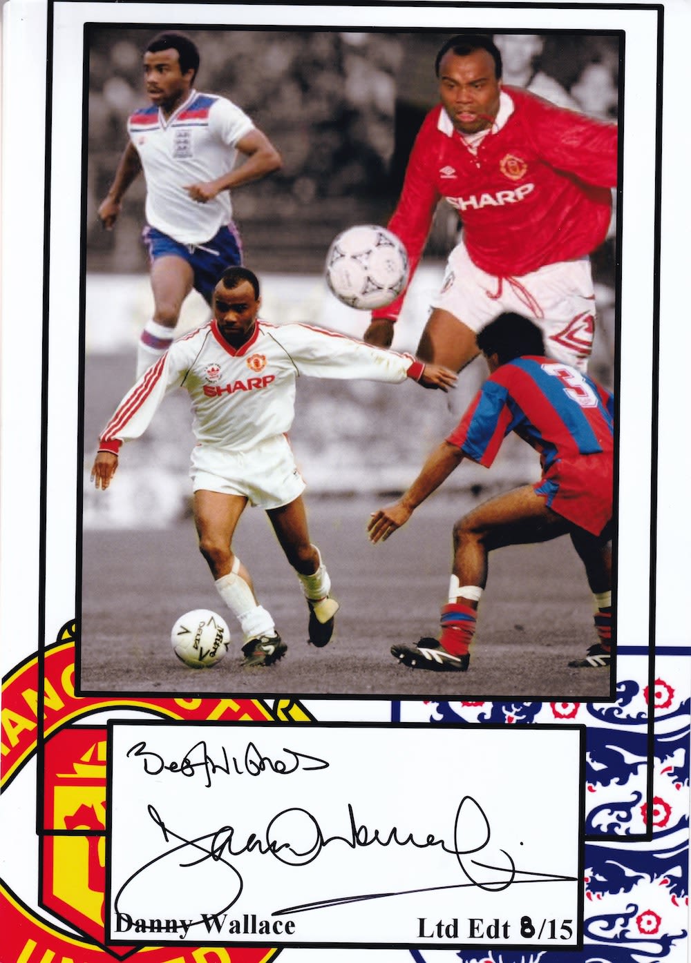 Lot 164: Danny Wallace, Former Manchester United Player signed 12x8...