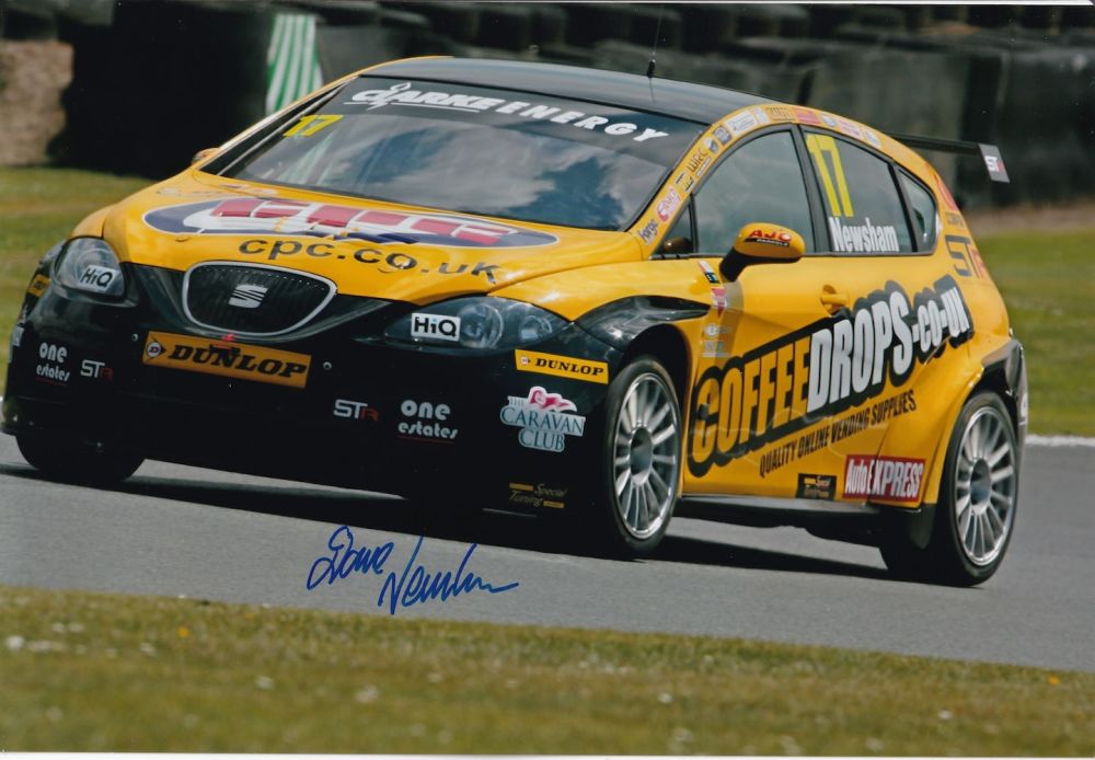 Lot 218: Dave Newsham, British Motor Racing Driver signed 12x8...
