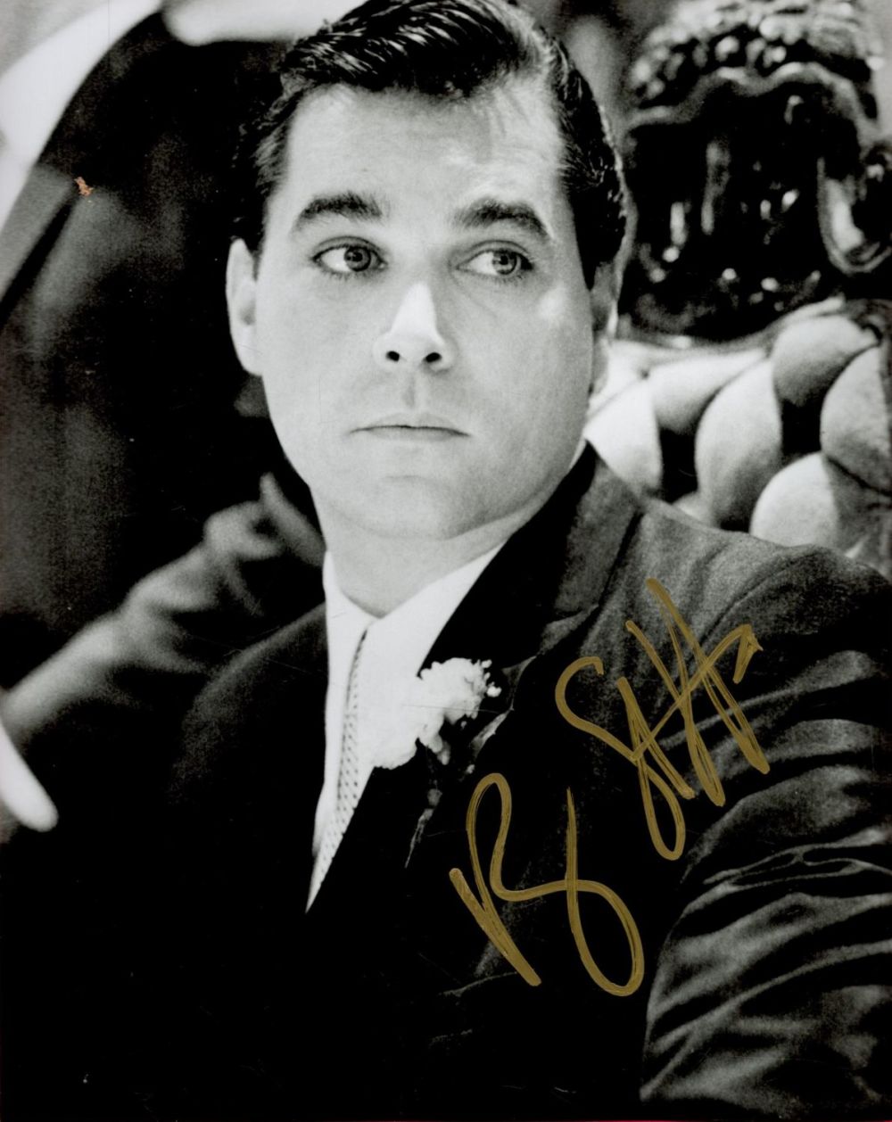 Lot 59: Ray Liotta signed 10x8 black and white photo....