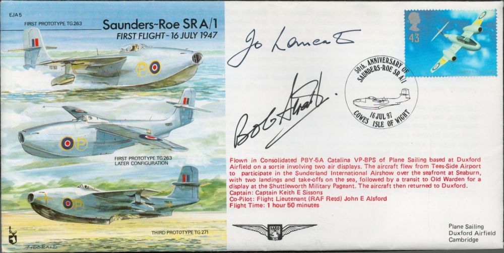 Lot 80: Jo Lancaster and Bob Strath Signed Saunders-Roe SR...