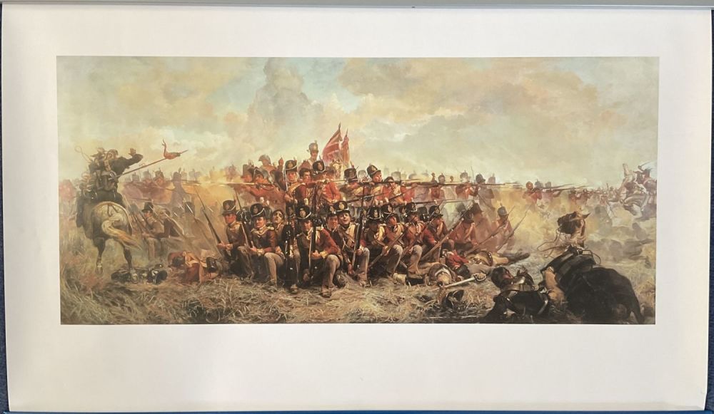 Lot 177: The 28th Regiment at Quatre Bras Colour Print...