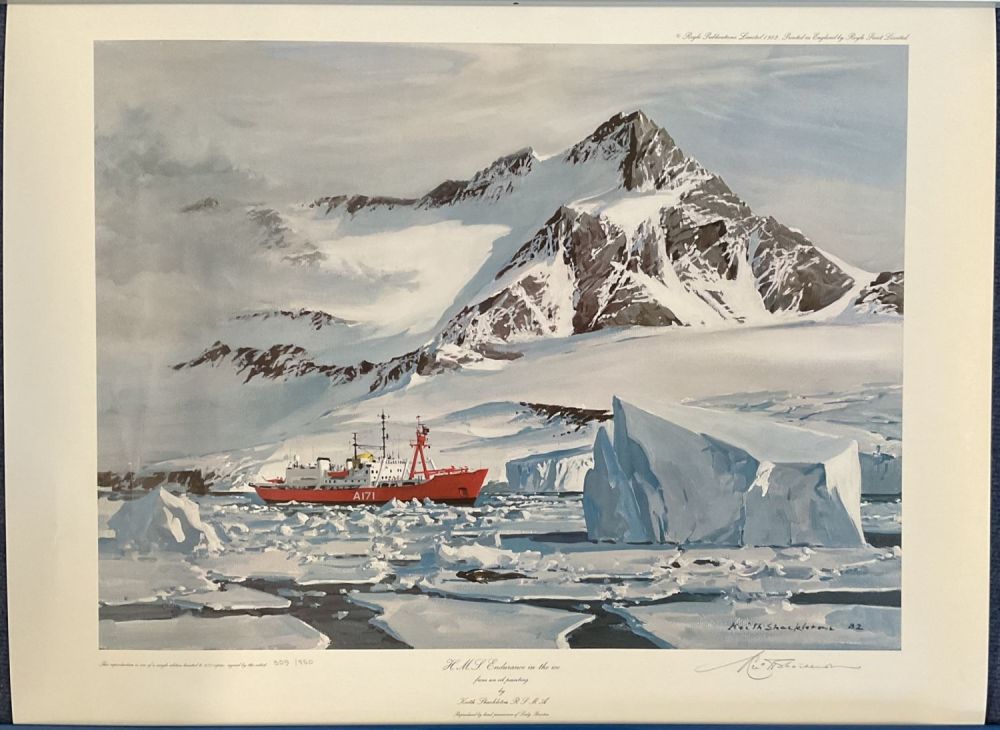 Lot 179: Artist Keith Shackleton Signed Colour Print Titled HMS...