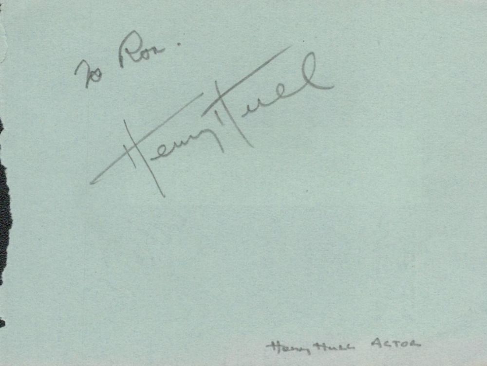 Lot 183: Actor Henry Hull Signed Vintage Autograph Album Page...