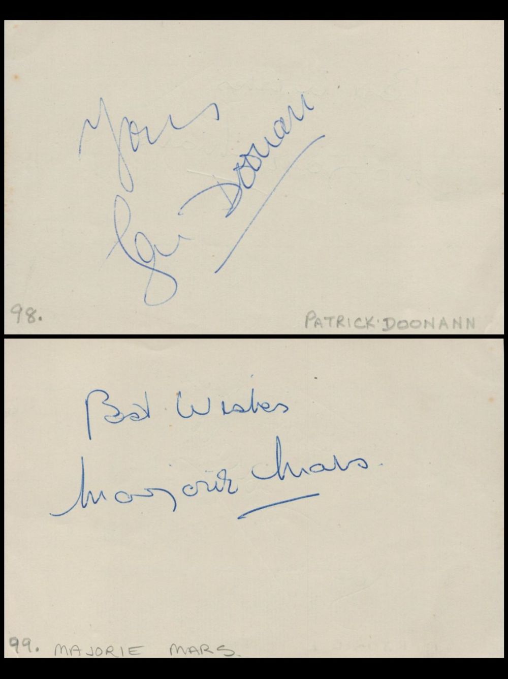 Lot 193: Actor Patrick Doonan Signed Vintage 6 by 4...