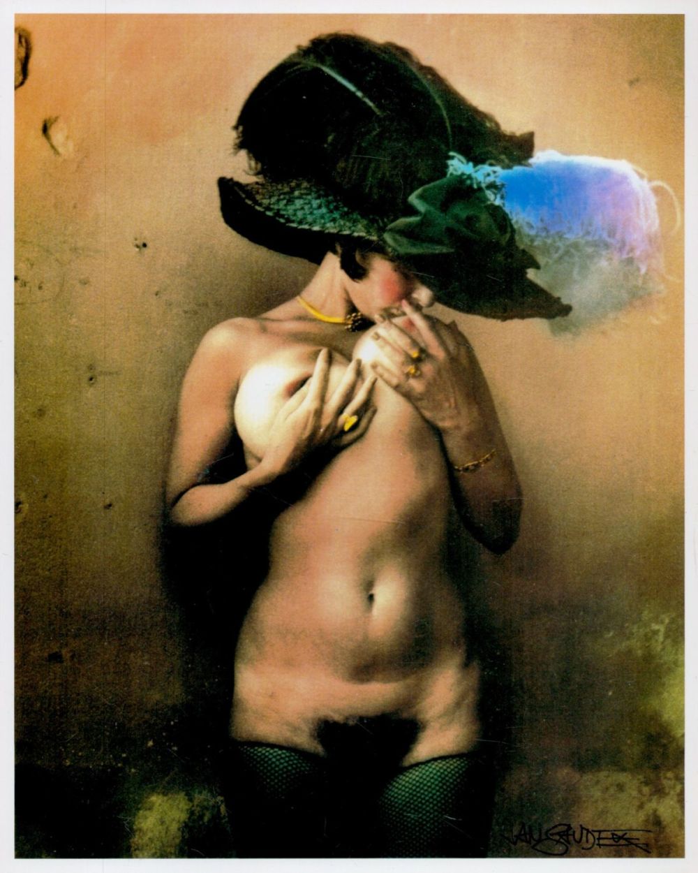 Lot 222: Jan Saudek Signed 10x8 inch Vintage Colour Glamour...