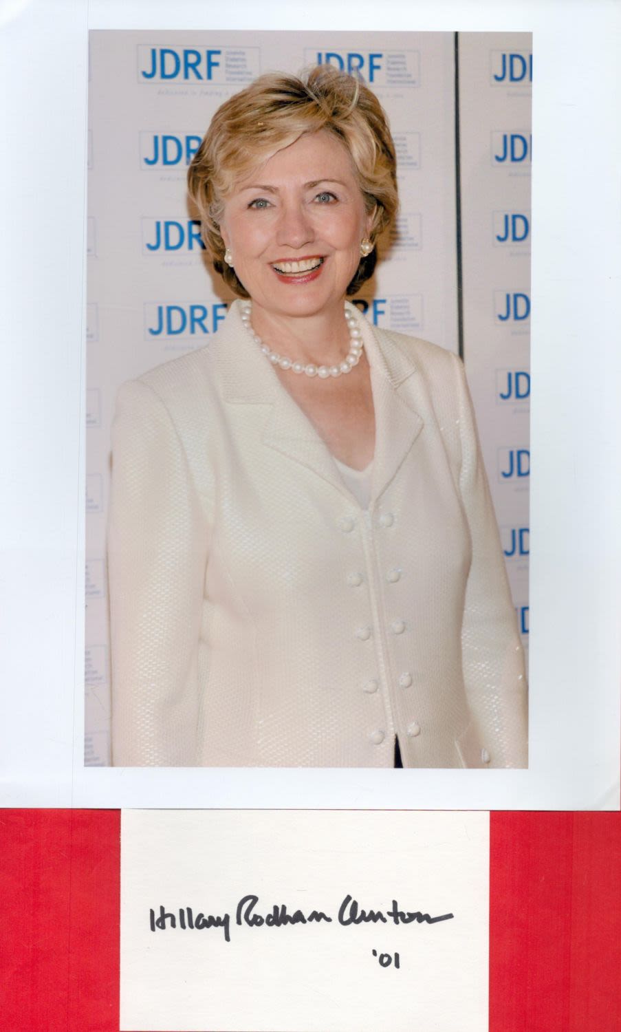 Lot 233: Hillary Rodham Clinton Signed White 5 x 3...