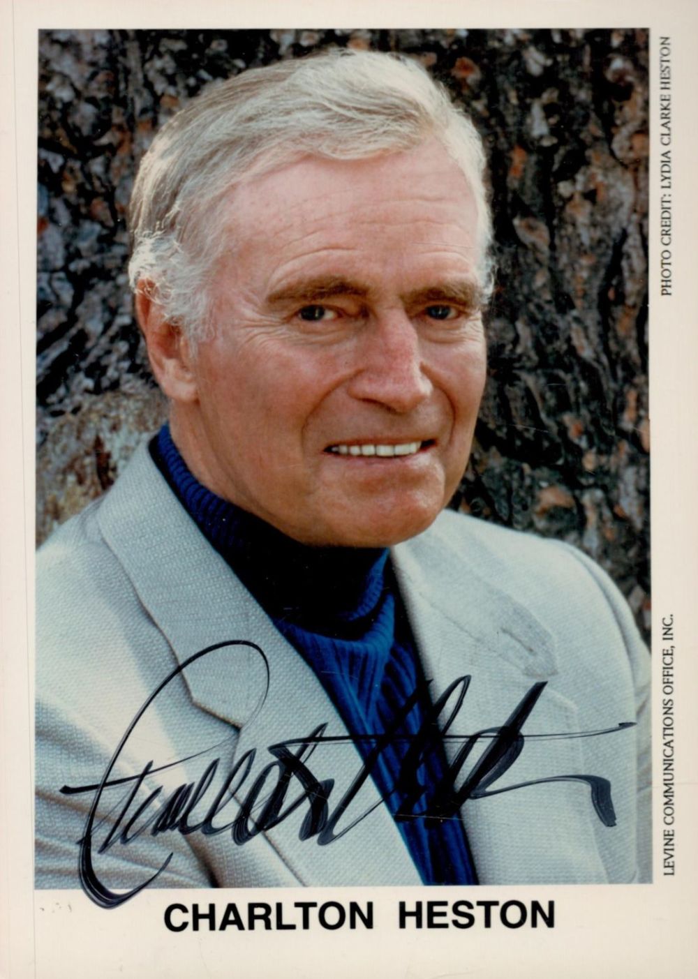 Lot 266: Charlton Heston Signed 7 x 5 inch Colour...