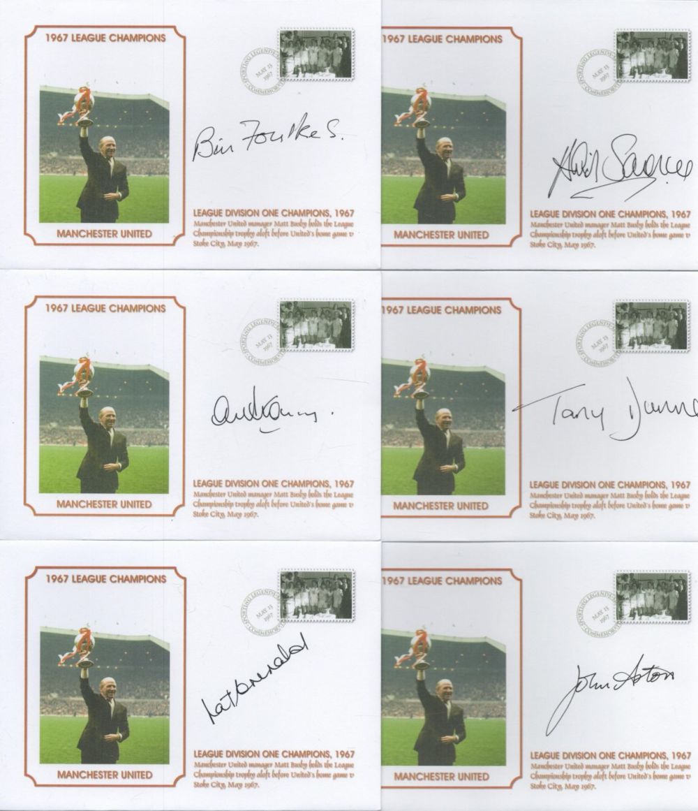 Lot 271: Football. Man Utd Collection of 6 Signed 1967...