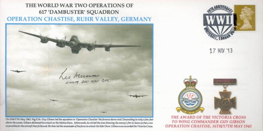 Lot 294: WW2 RAF Sqn Ldr Les Munro Signed Operation...