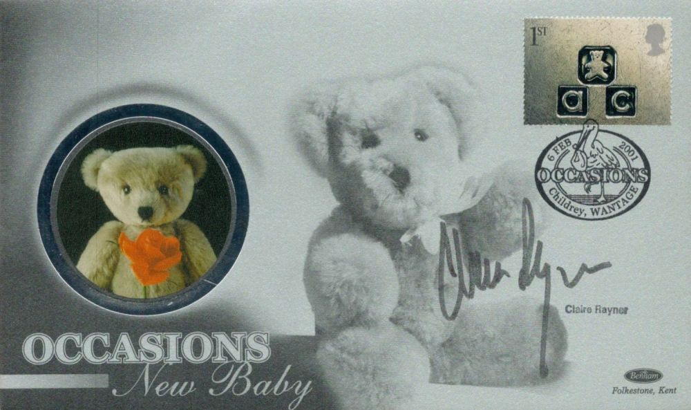 Lot 297: Claire Rayner Signed Occasions New Baby Benhams Silk...