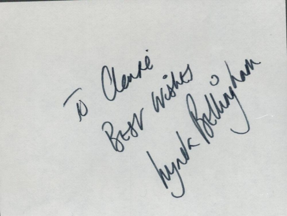 Lot 346: Lynda Bellingham Signed Autograph, Comedy Actress, Approx. 4....