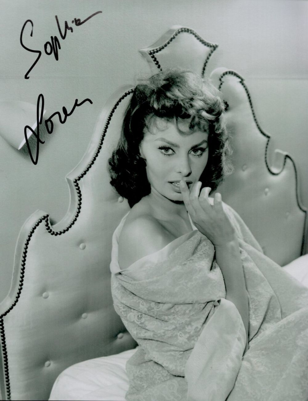 Lot 358: Sophia Loren Signed Black and White Photo Approx....
