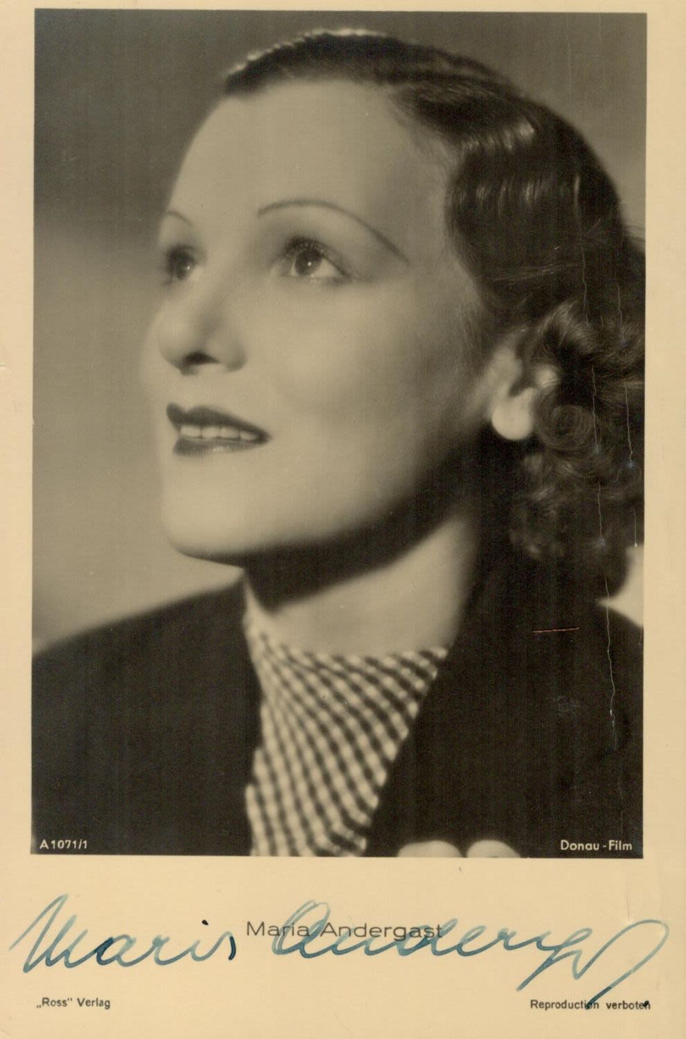 Lot 373: Maria Andergast Signed Black and White Photo, Actress,...
