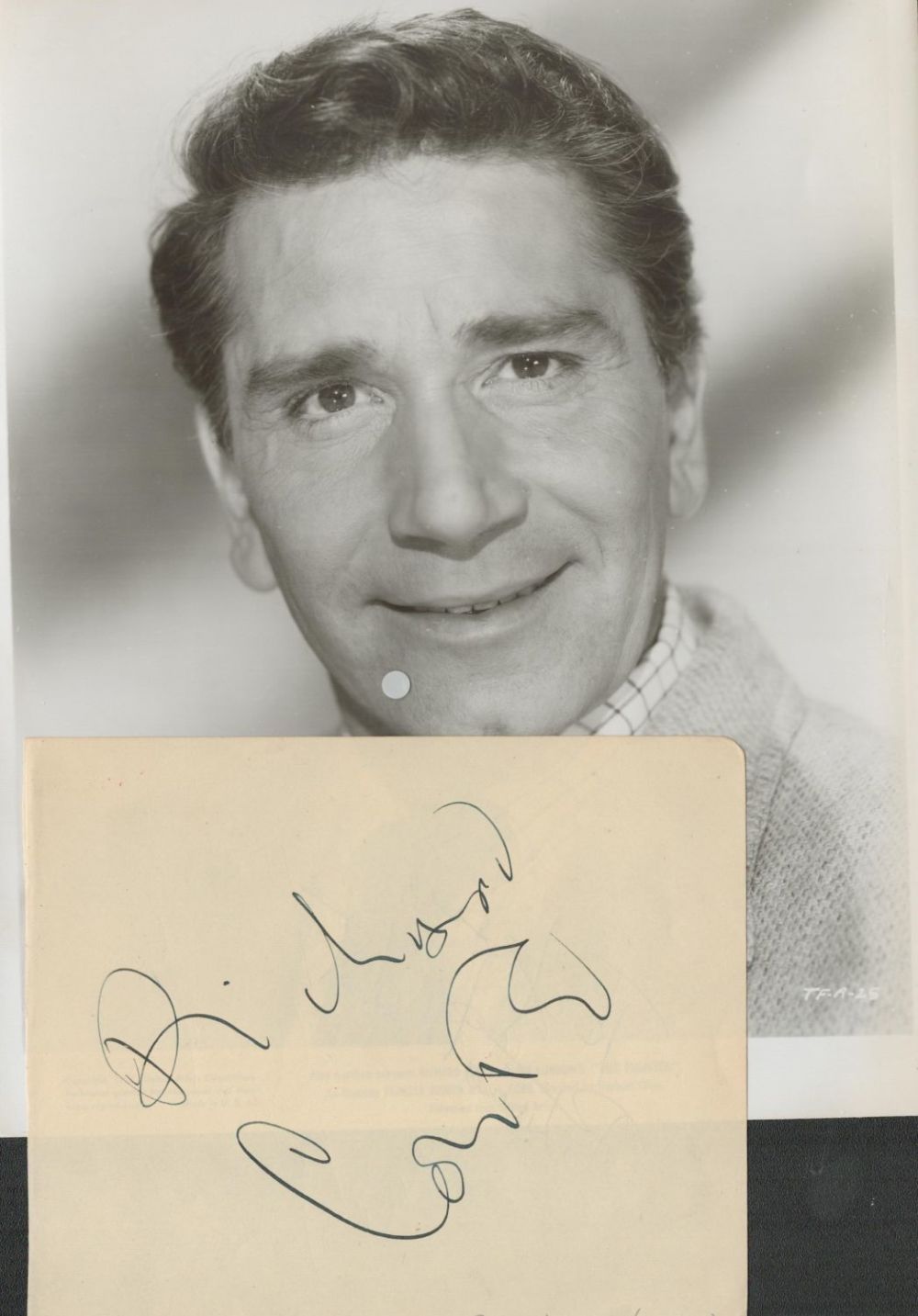 Lot 449: American Actor Richard Conte Signed Autograph Album Page...