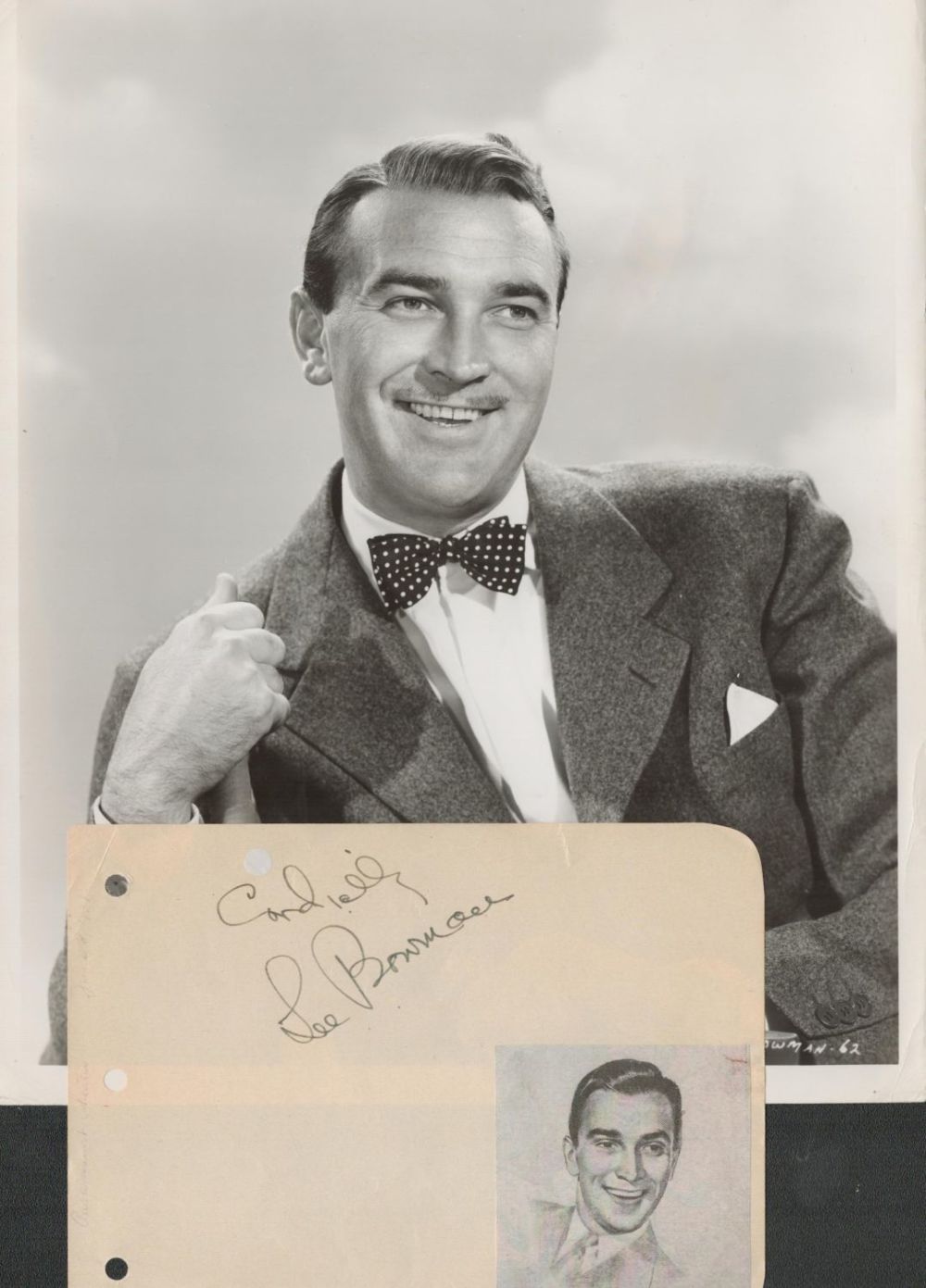 Lot 450: American Actor Lee Bowman Signed Autograph Album Page...